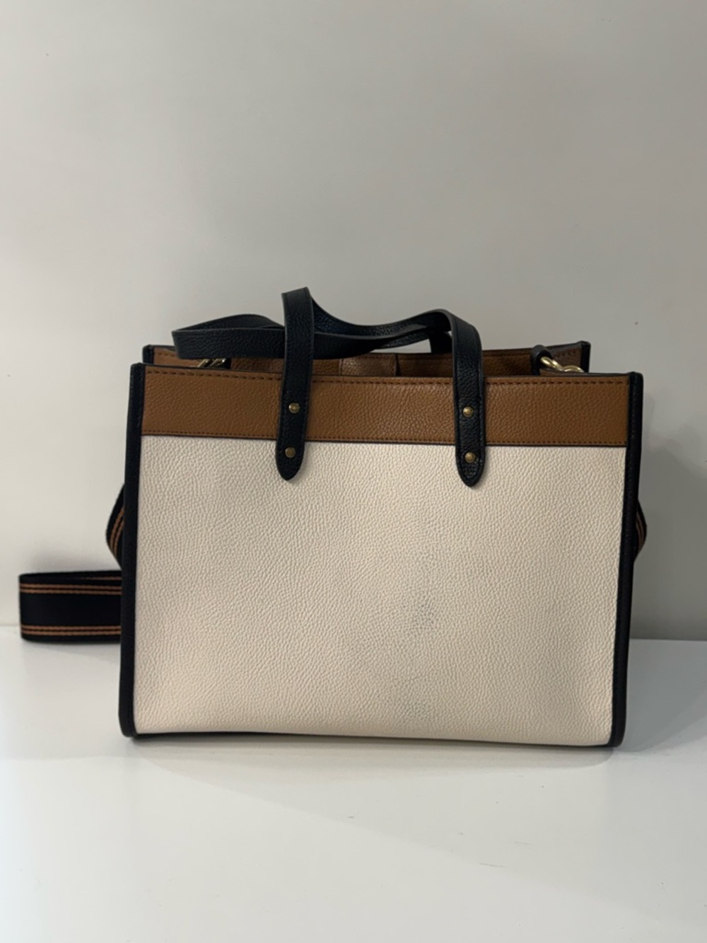 Coach Chalk, Brown & Black Colorblock Messenger Bag - Picture 2 of 7